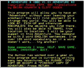 Adventure 03 - Secret Mission - BBC v1.0 (1979)(Adams)[a][SPECIAL] screen shot title